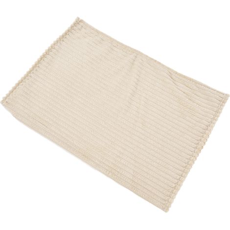 Couverture polaire unie côtelée en flanelle, jeté de canapé en velours corail pour climatisation, couverture de yoga blanc cassé, cadeau. (1/5)