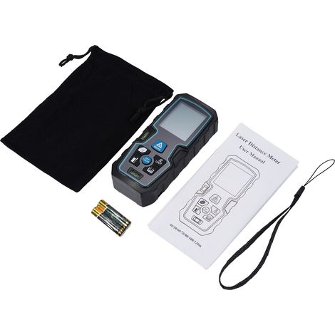 Télémètre laser portable, télémètre infrarouge à double niveau à bulle, écran LCD rétroéclairé, mesure continue de distance, surface et volume par le théorème de Pythagore (1/5)