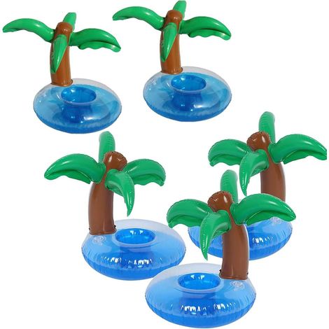 5pcs porte-gobelet gonflable dessous de verre flottant en PVC, adapté à la piscine (1/5)