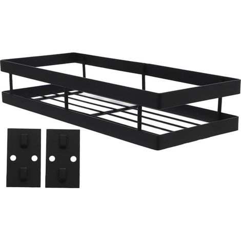 Porte Epice Cuisine Mural Étagère à Épices Acier Inoxydable Convient pour Cuisine Salle de Bain Balcon, (Noir mat, 20cm) (1/5)