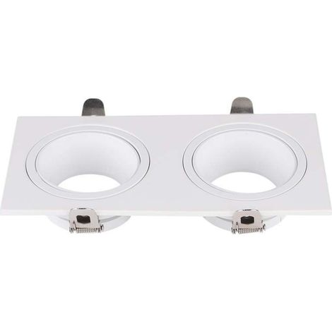 Portalámparas empotrable LED rectangular doble V-TAC 2GU10 en policarbonato y hierro