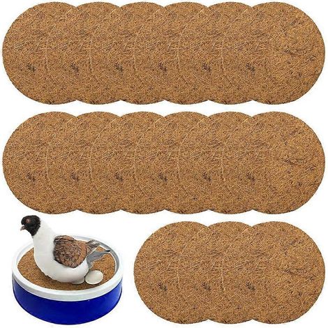 Lot de 15 tapis de nidification pour pigeons, tapis d'élevage d'oiseaux, tapis en fibre de coco naturelle pour œufs de poules, tapis pour nichoirs/boîtes à nids (1/4)