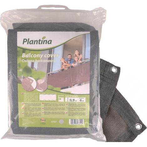 Copertura per balcone in tessuto grigio 0,9x6m, pratica