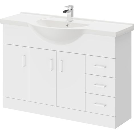 Alexander James Gloss White 1200mm Vanity Unit and Basin with 1 Tap Hole (1/5)