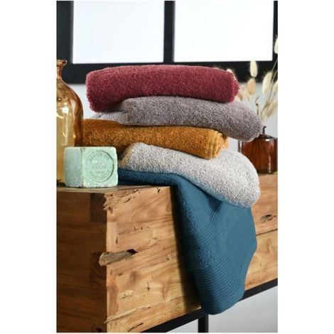 Serviette de toilette 70 x 140 cm Lilas bleu marine (1/3)
