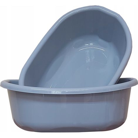 Ciotola ovale in plastica con manici, 20 litri, grigio scuro - JAG (1/5)