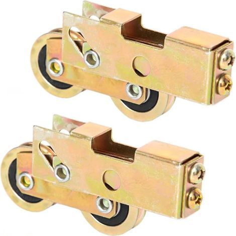 Remplacement de rouleau tandem de porte de patio coulissante.Roulement à billes en acier de 1-1/4 pouces.Capacité de charge de 120kg / 265lbs pour porte coulissante en verre. 2 paquets (1/5)