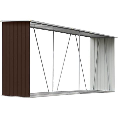 Maison Exclusive - Abri de stockage de bois Acier galvanisé 330x84x152 cm Marron (1/5)