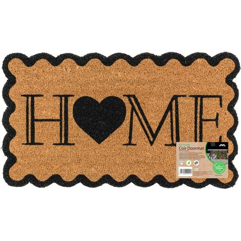 JVL Eco-Friendly Latex Backed Coir Entrance Doormat, 40x70cm - Scalloped Home (1/5)