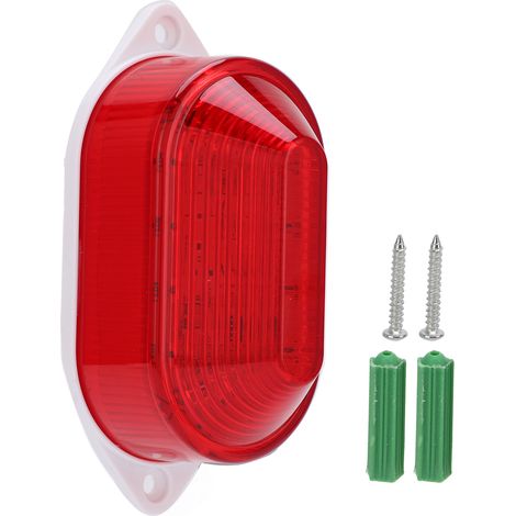 Avertisseur lumineux rouge LED avec sirène sonore 12V pour surveillance d'usine, feu de signalisation de sécurité compact.