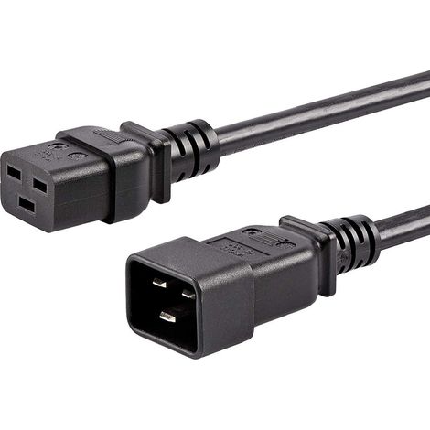 Routage d'Extension d'alimentation 230V 3m, Corche d'Extension IEC 320, Prise à Fiche, IEC 320 C19 à C20, Câble d'alimentation 16A, Couleur Noire