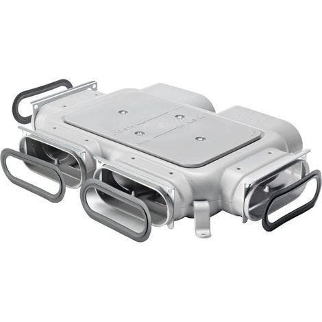 Zehnder Verteiler CK300 4x Flat 51 ComfoCube mit Revisionsdeckel, Polymer, mit Dichtringen