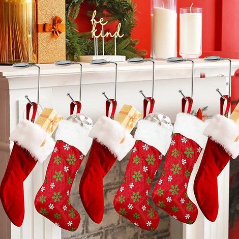 Support Pour Chaussettes De Noël - Accroche-Manteau En Alliage Non Glissant - Pour Cheminée Ou Étagère - 1 Pièce (1/5)