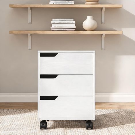Meuble de rangement de bureau blanc en MDF 40 x 50 x 57,5 cm (1/5)