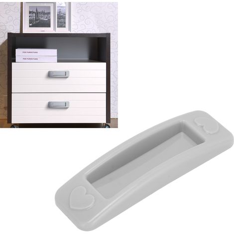 Poignée de porte coulissante en verre grise sans perçage, poignée en plastique autocollante pour tiroir, fenêtre ou armoire (1/5)