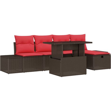 Set Divano da Giardino con cuscino 6 pcs polyrattan vidaXL