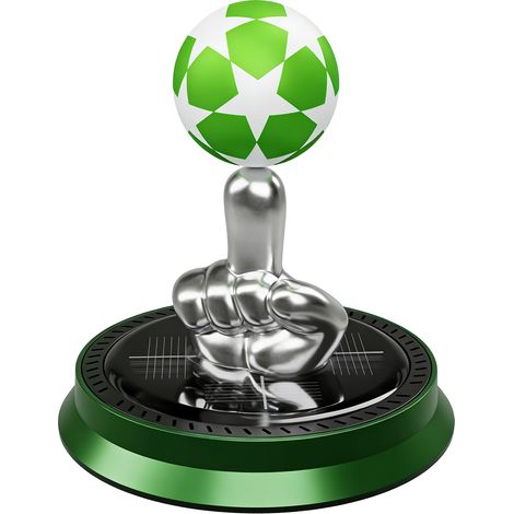 Désodorisant voiture solaire football alliage rotatif résistant chaleur diffuseur d'huiles essentielles décoration intérieur véhicule et maison (1/5)