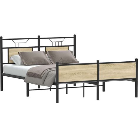 Bettgestell ohne Matratze Sonoma-Eiche 137x190 cm Holzwerkstoff