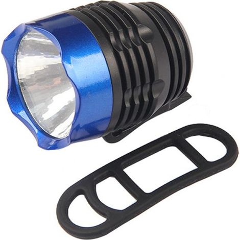 Feu avant vélo LED étanche, lampe de guidon cyclisme, phare noir+bleu (1/4)