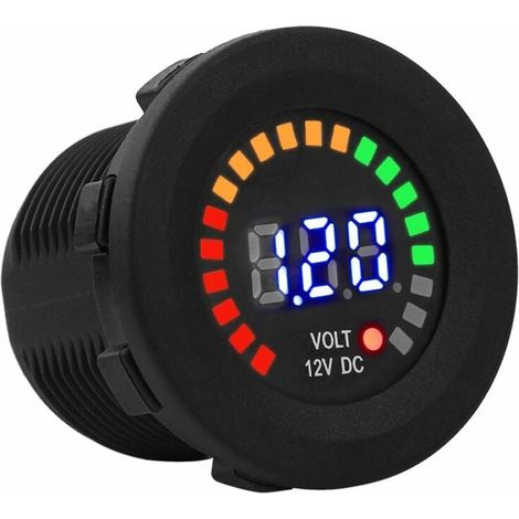 ZVD Voltmètre Testeur LED, Voltmètre Testeur, LED 12v Testeur de Tension D'affichage, avec Système de Torsion et de Verrouillage pour Bateau, Véhicule, Moto, Camion, Voiture, Caravane de Camping-car (1/4)