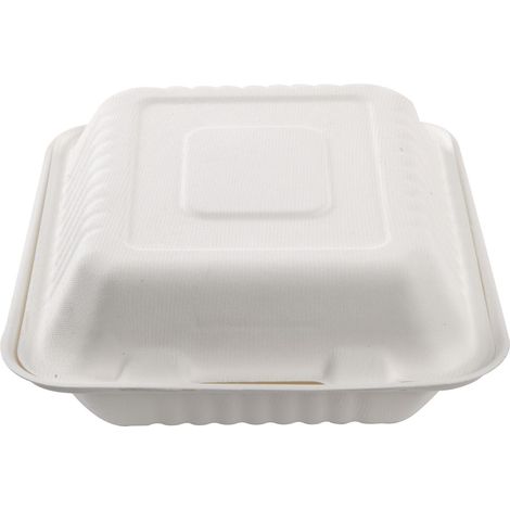 Boîte repas blanche en canne à sucre 1600 ml - 200 unités - Betik