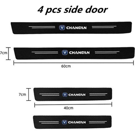 (4 pièces pour portes latérales) Bande adhésive de protection de seuil de porte de voiture 60 x 7 cm en fibre de carbone pour Changan CS75 PLUS CS95 CS35 alsvin CS15 CS55 Eado (1/3)