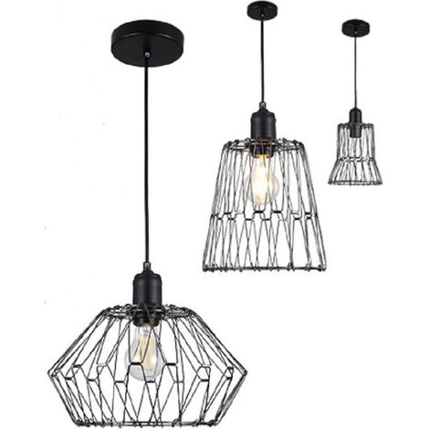 Fai pendel nero completo di gabbia trasformabile 1 x e27 3910/ne (1/3)