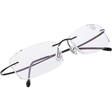 Ultraleichte, randlose Lesebrille aus Titan, Unisex, +1,0 bis +3,5 Dioptrien, Kompakt (Schwarz, 100 Stück) (1/5)