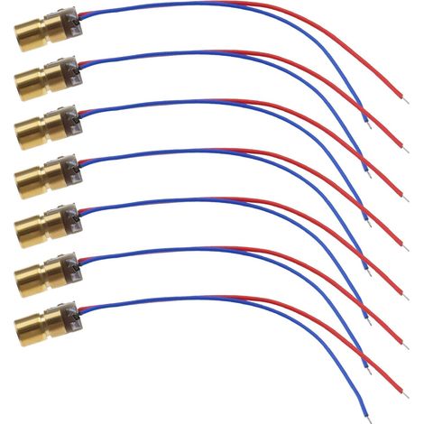 Lot de 20 tubes laser rouges 5 V 650 nm moins de 5 mW avec tête laser rouge avec tête de plomb diamètre extérieur 6 mm pour instrument de niveau 75 mm de long (1/5)