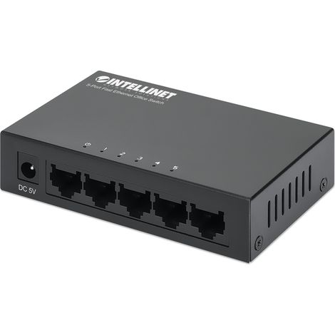INTELLINET Switch Hub ethernet 10/100Mbps 5 porte desktop in metallo (1/5)