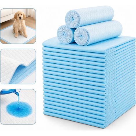 1 Pièce Lot de 100 Tapis Hygiéniques Bleus pour Chien, Dimensions 33×45 cm, Tapis Absorbant à Usage Unique (1/5)