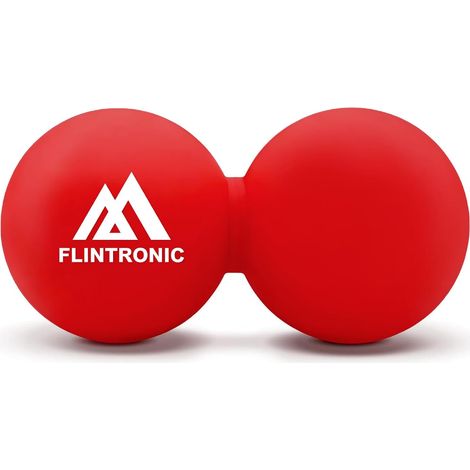 Double Massage Balls, Peanut Ball, Trigger Point Massage, Massage Ball for Targeted Tension Release in the Spine, Neck and Shoulders, Red (1/5)