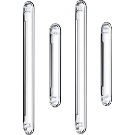 Pare-chocs en silicone transparent pour porte d'armoire, porte de voiture, tiroir, porte de douche, couvercle de toilette (2 longs et 2 courts)