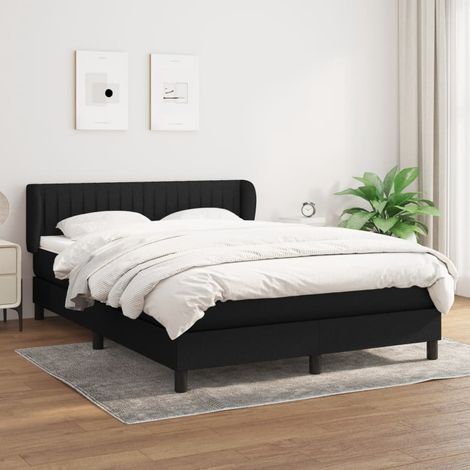Boxspringbett mit Matratze Schwarz 140x200 cm Stoff (1/5)