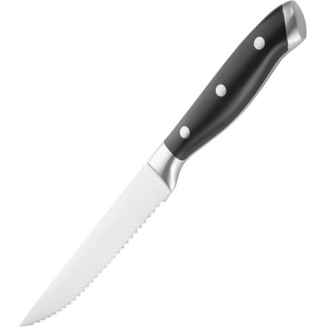 Couteaux à steak rivetés Premium avec manches en ABS noir (lot de 6) - Ref GR919 - Olympia (1/5)