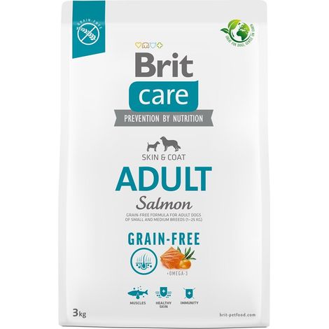 Aliment sec pour chiens adultes - BRIT Care Adultes au saumon sans céréales - 3 kg (1/2)