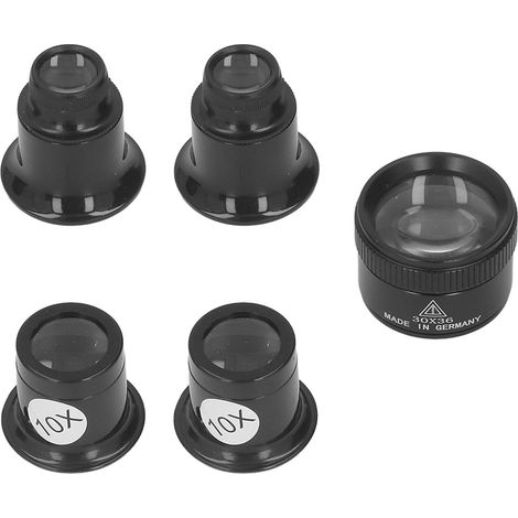 Loupe Monoculaire 10X 20X 30X, 5 Pièces Lentille Grossissante Portable pour Lecture et Inspection (1/5)