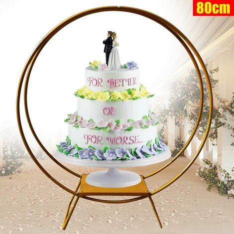 80 cm mariage gâteau porte - fleurs métal rond fleur cerceau arche porte - gâteau (1/5)