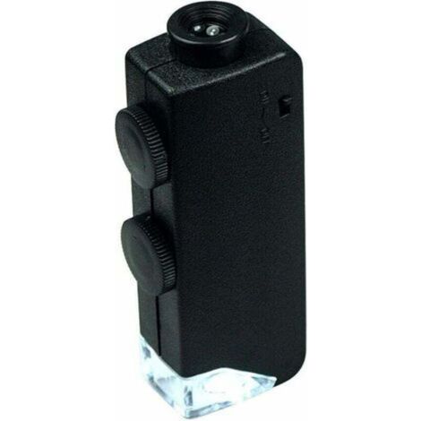 Mini microscope avec zoom 60X à 100X et loupe éclairée pour bijoutiers, pièces de monnaie, pierres précieuses, timbres, montres et pierres. (1/4)