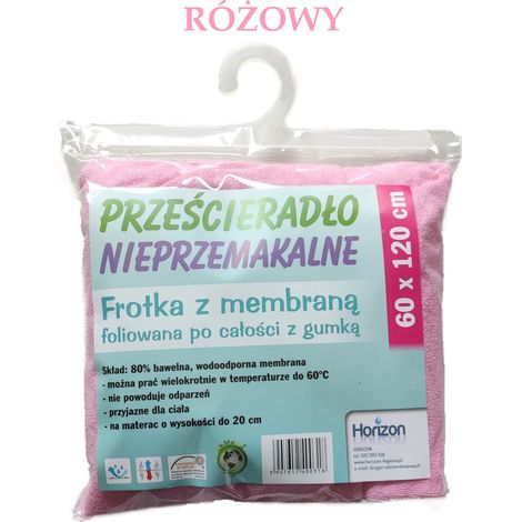 Sábana protectora impermeable de rizo para cuna de bebé con bajera ajustable, 60x120 cm, rosa. (1/4)