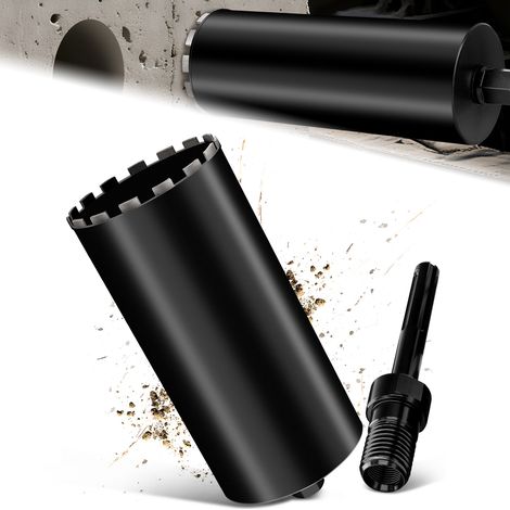 Couronne de Forage Diamantée avec Segment Turbo, Ø 200 mm et Adaptateur SDS MAX, Foret avec Emmanchement 1 1/4" Et Longueur Totale de 460 mm