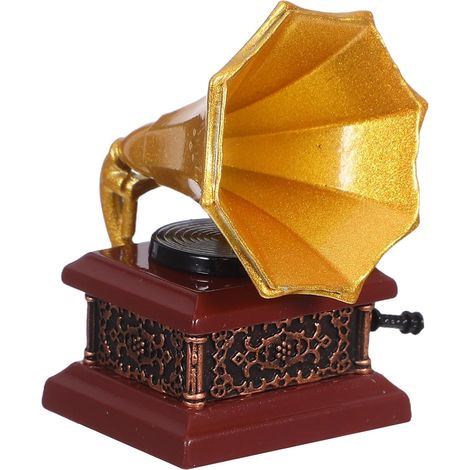 Mini Phonographe Vintage pour Maison De Poupée Mobilier Miniature Style Rétro Accessoire Musical Décoratif Objet De Collection pour Intérieur Tourne-Disque Rétro (1/5)