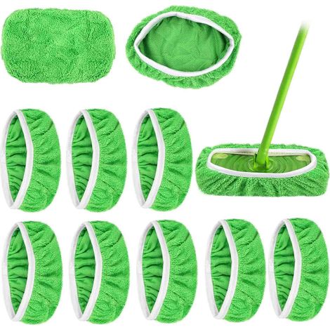 8 Pièces Serpillères Sweeper Mop - s Lingettes de Sol Humides 25,4 x 11,5 cm, Recharges lavables- pour Le Nnettoyage des Sols Durs, Sols en Bois, Serpillères. (1/5)