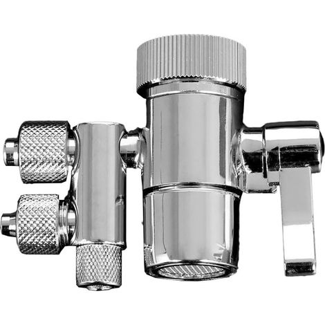 JSSEVN - Piezas para válvula desviadora, válvula desviadora de grifo con adaptador de salida de aireador de 2 vías para sistema de filtración (1/5)