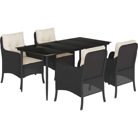 Maison Exclusive - Set de muebles jardín 5 pzas con cojines ratán (1/5)