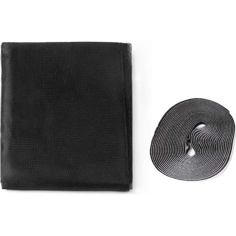 ZANZARIERA IN POLIESTERE PER PORTE cm 75 x 250 - col. nero - 2 teli (1/2)