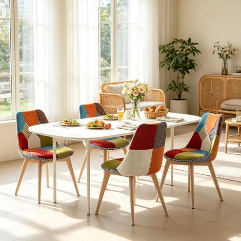 Set aus 4 modernen Esszimmerstühlen,Esszimmerstühle mit gepolstertem Sitz und stilvollen Holzbeinen,Funktionale und ästhetische Stühle(nur mit 4pcs Stühle) (1/5)