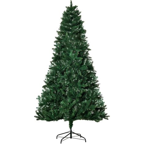 HOMCOM Albero di Natale 210cm Artificiale in PVC Base Rimovibile 1064 Rami (1/5)