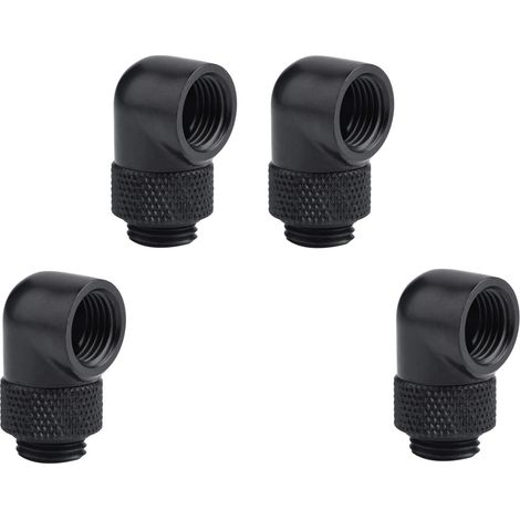 Pack G1/4 inch Male to Female 90° Rotating Extension Fitting Improve Multi-Link Adapter Fitting for Computer Water Cooling System (1/5)