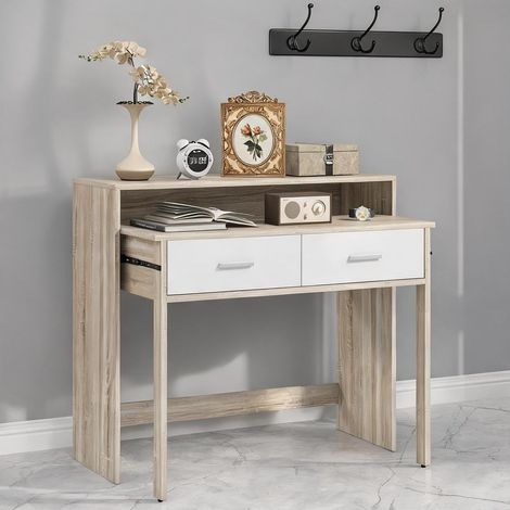 Console chêne en panneau de particules 95 x 35 x 87 cm (1/5)
